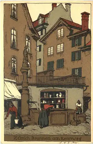 Zürich - Brunnen am Rennweg -674048