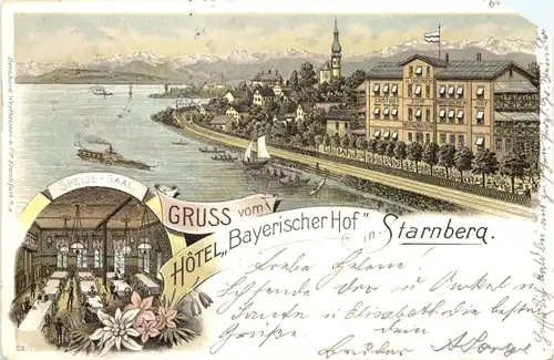 Starnberg - Gruss vom Bayerischer hof - Litho -674154