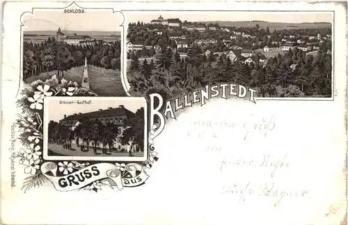 Gruss aus Ballenstedt 1894 - Litho - Vorläufer -674236