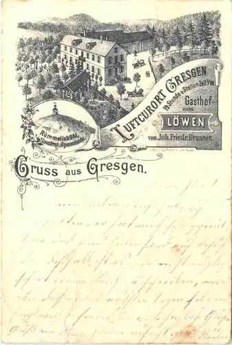 Gruss aus Gresgen - Gasthof Löwen - Litho -674288