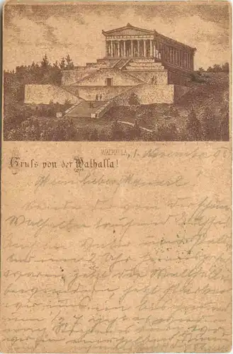 Regensburg - Gruss von der Walhalla - Vorläufer 1893 -674336