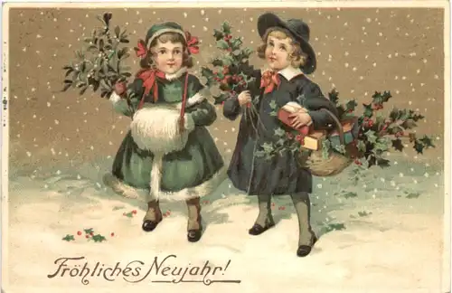 Neujahr - Prägekarte -674690