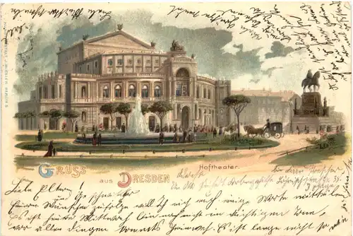 Gruss aus Dresden - Hoftheater - Litho -675026