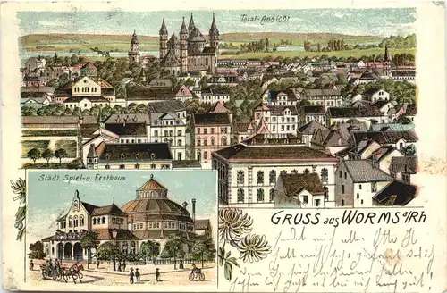 Gruss aus Worms - Litho -674834