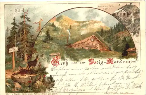 Gruss von der Roth Wand - Böcklein Hütte - Litho -675142