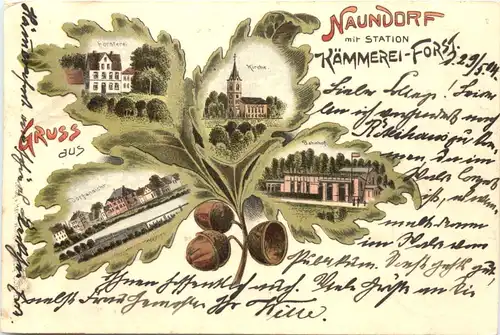 Naundorf mit Station Kämmerei Forst bei Freiberg - Litho -674900
