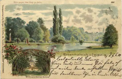 Rosenthalteich bei Leipzig - Litho - Halt gegen Licht -674932