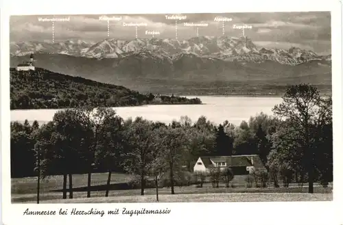 Herrsching am Ammersee mit Zugspitzmassiv -545746