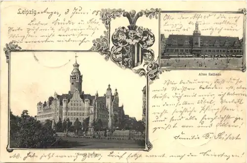 Leipzig - Neues und altes Rathaus -674938