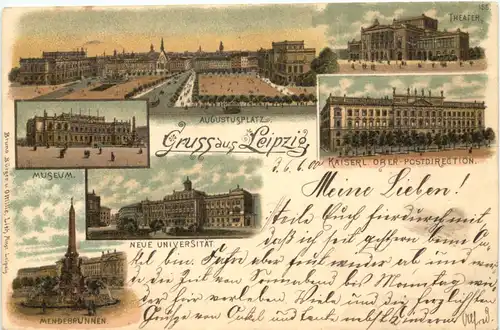 Gruss aus Leipzig - Litho -674936