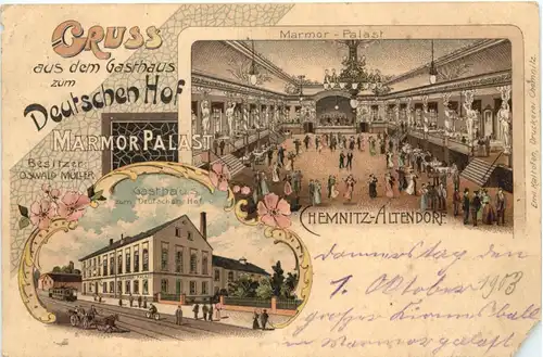 Chemnitz - Altendorf - Gruss aus dem Gasthaus zum Deutschen Hof - Litho -675044