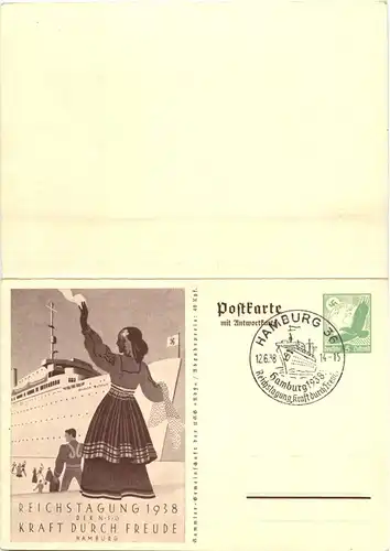 Reichstagung 1938 - Kraft durch Freude Hamburg - Klappkarte -675208