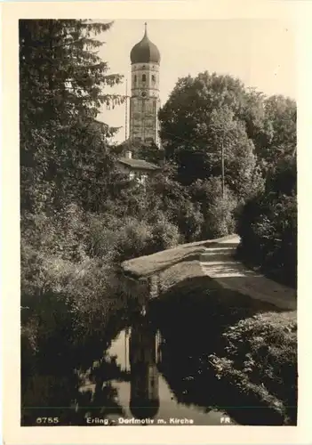 Andechs, Erling, Dorfmotiv mit Kirche -546100