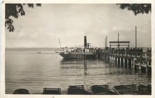 Herrsching am Ammersee, Landungssteg mit Dampfer Andechs -546584