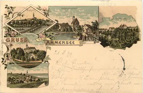 Gruss vom Ammersee - Litho -675514