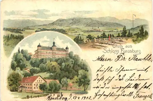 Gruss aus Schloss Eurasburg - Litho -676156