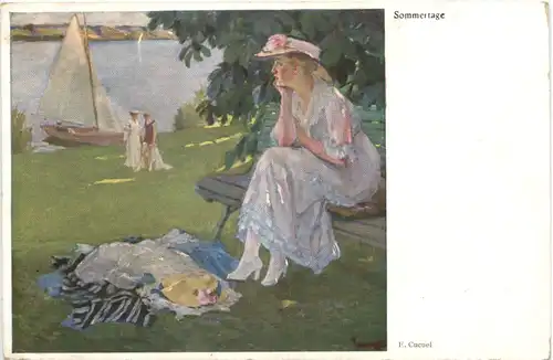 Künstler Ak Edw. Cucuel - Sommertage -675476