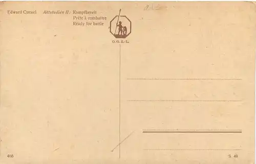 Künstler Ak Edw. Cucuel - Kampfbereit -675550