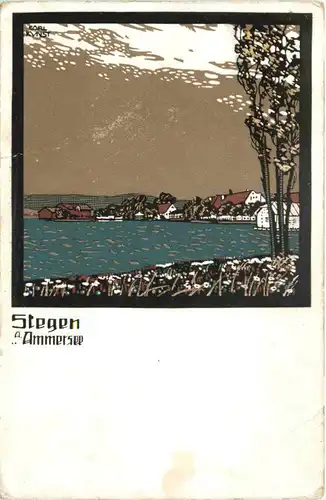 Stegen am Ammersee - Künstler Ak Karl Kunst -675672