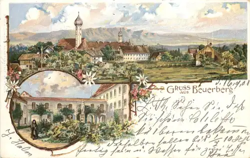 Gruss aus Beuerberg - Eurasburg - Litho -676120