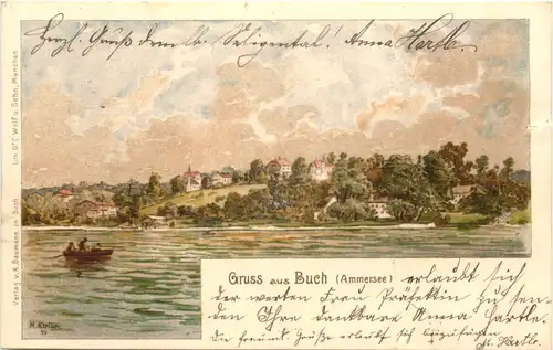 Gruss aus Buch am Ammersee - Litho -675752