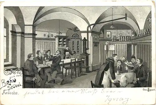 Gruss aus dem Bräustübel Andechs - Litho -676656