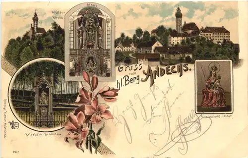 Gruss aus Kloster Andechs - Litho -676540