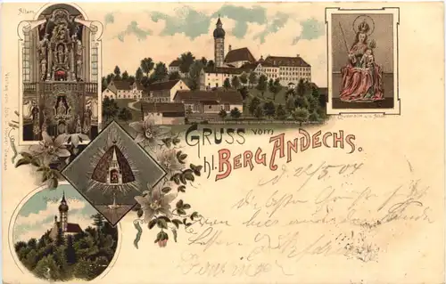 Gruss vom Kloster Andechs - Litho -676560