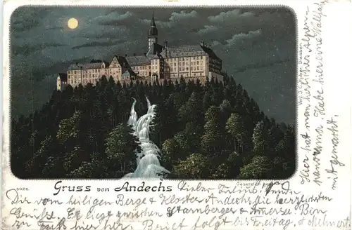 Gruss von Kloster Andechs - Litho -676552