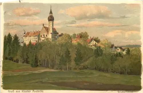 Gruss aus Kloster Andechs - Litho -676590