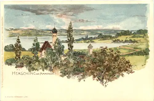 Hersching am Ammersee - Litho -676948