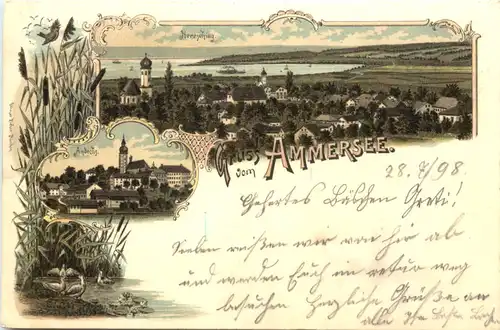 Gruss aus Hersching am Ammersee - Litho -676986