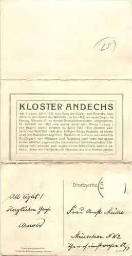 Kloster Andechs - Klappkarte - Künstler Ak Eugen Felle -676738