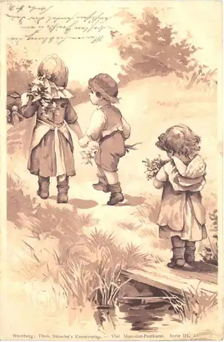 Kinder - Viol Monotint Postkarte -677170