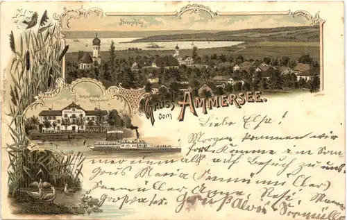 Gruss aus Hersching am Ammersee - Litho -676990