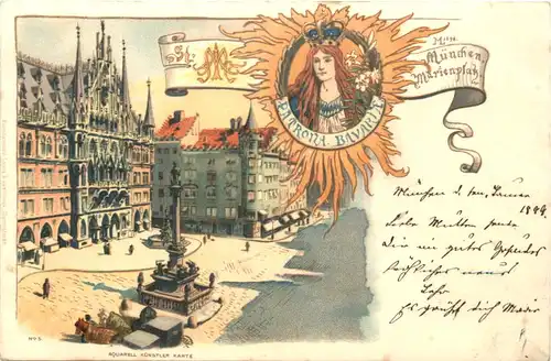 München - Marienplatz - Litho -677168