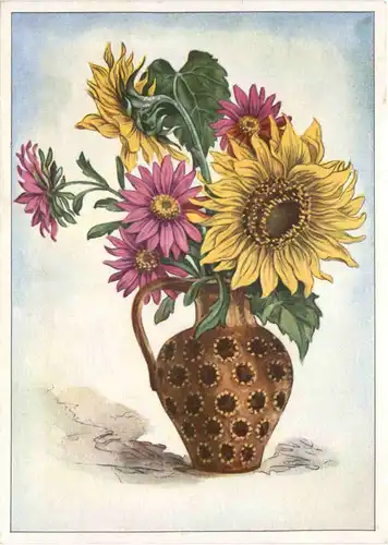 Blumen - Sonnenblumen und Astern -677408