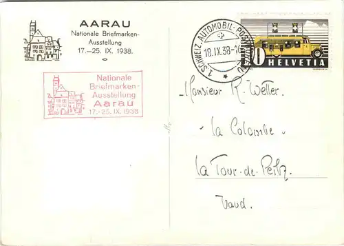 Aarau - Nationale Briefmarken Ausstellung 1938 -677964