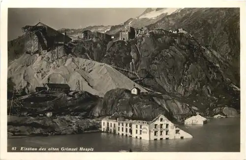 Einstau des alten Grimsel Hospiz -677616