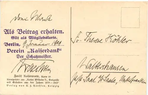 Wilhelm II - Das Wohl des Volkes - Berlin Verein Kaiserdank -678086