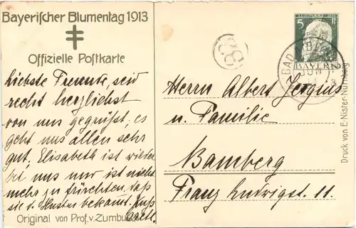 Künstler Ak Zumbusch - Bayrischer Blumentag 1913 -679026