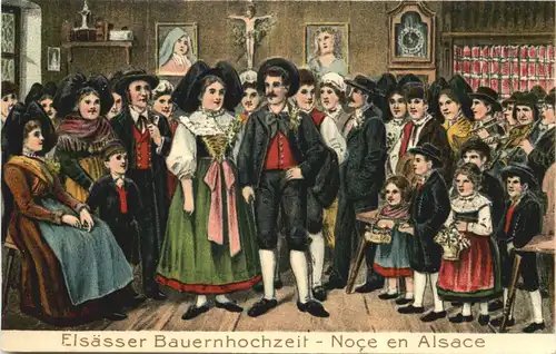 Elsässer Bauernhochzeit - Prägekarte -679346