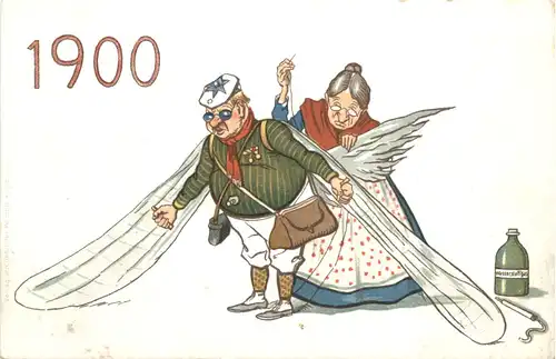 Neujahr 1900 - Humor Fliegen -679700