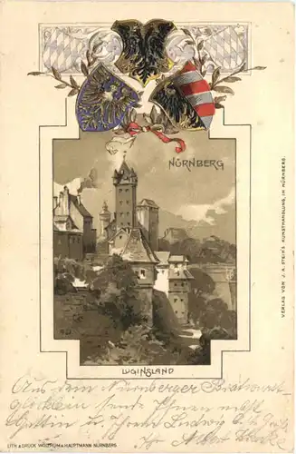 Nürnberg - Litho - Prägekarte -679626