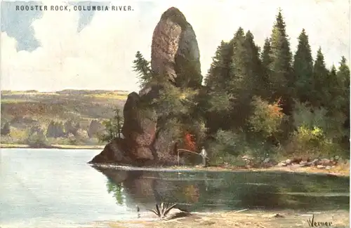 Columbia River - Rooster Rock - Künstler Ak Werner -679778