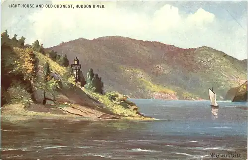 Hudson River - Light House - Künstler Ak Werner -679782