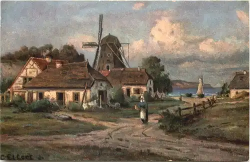 Windmühle - Künstler Ak -679768