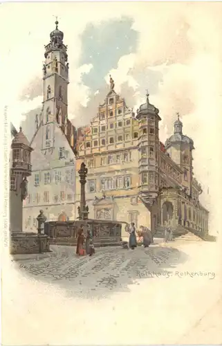 Rothenburg - Rathaus - Litho -679818