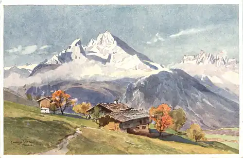 Watzmann vom Vorderbrand - Künstler Ak Compton -679732