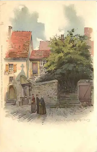 Rothenburg - Küstertreppe - Litho -679832